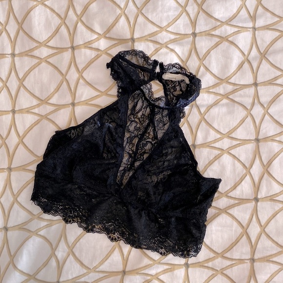 2/$20 Anthropology Current Air black high neck lace bralette - Picture 2 of 4